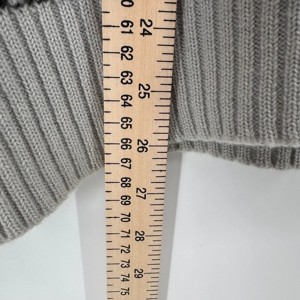 Le Roy Knit Men's XL Wool V-Neck Sweater Black Gray Patterned Long Sleeve - Picture 4 of 7